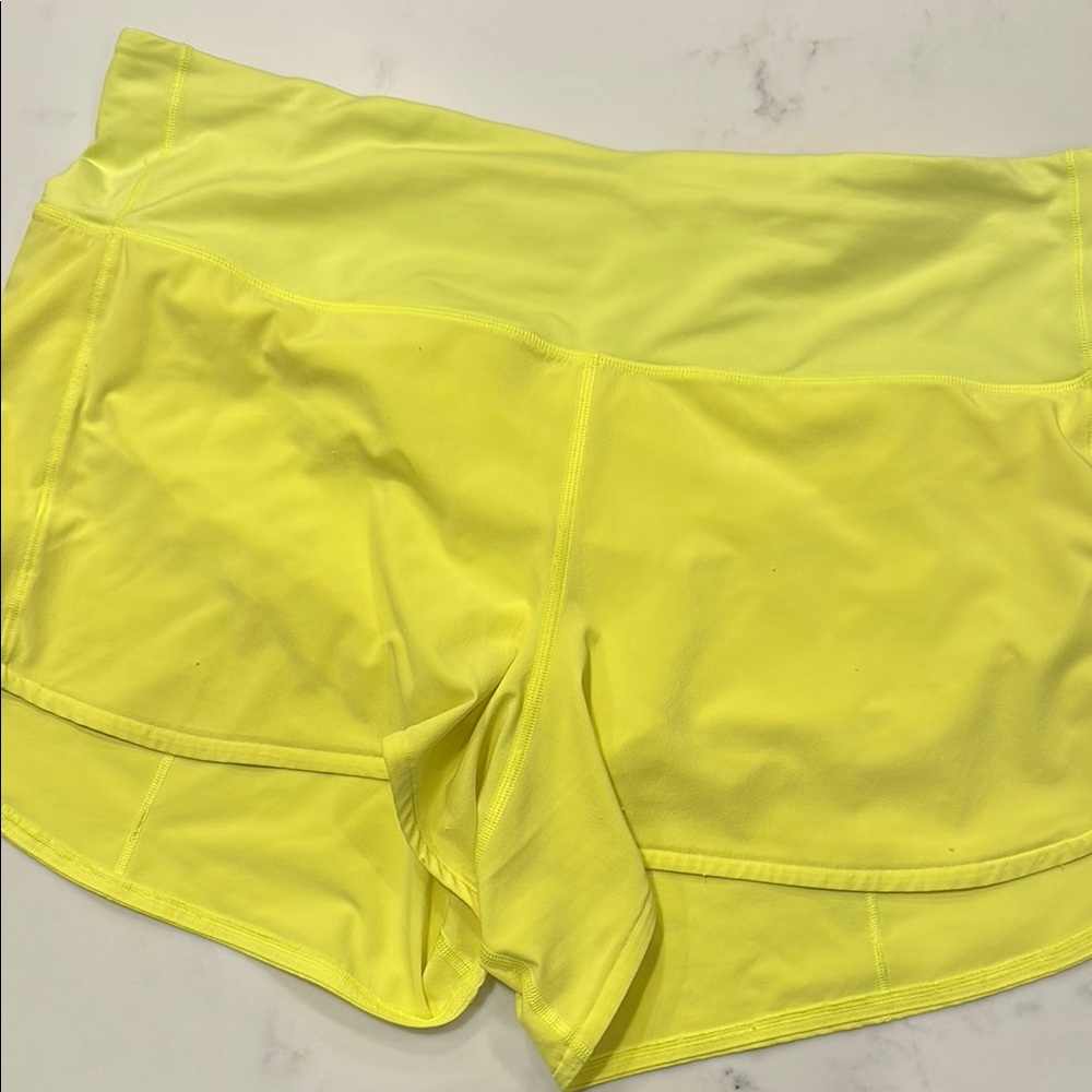 lululemon Speed Up Yellow Shorts